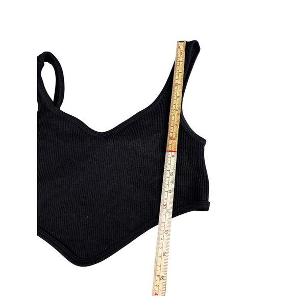 Zara Ribbed Scoop Neck Crop Tops Set Of 2 Black & White XS-S Stretchy Fitted Sty - Picture 9 of 11